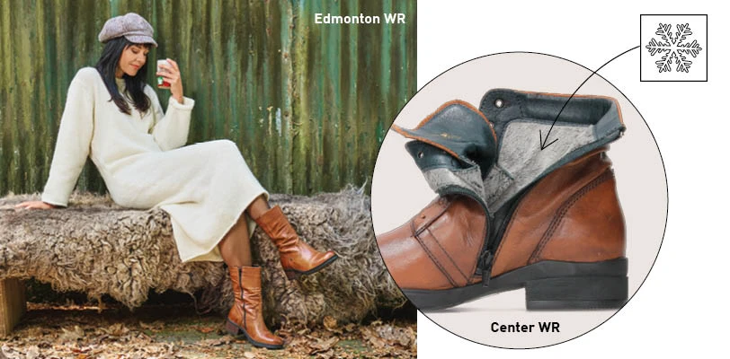 Shoes with warm lining
