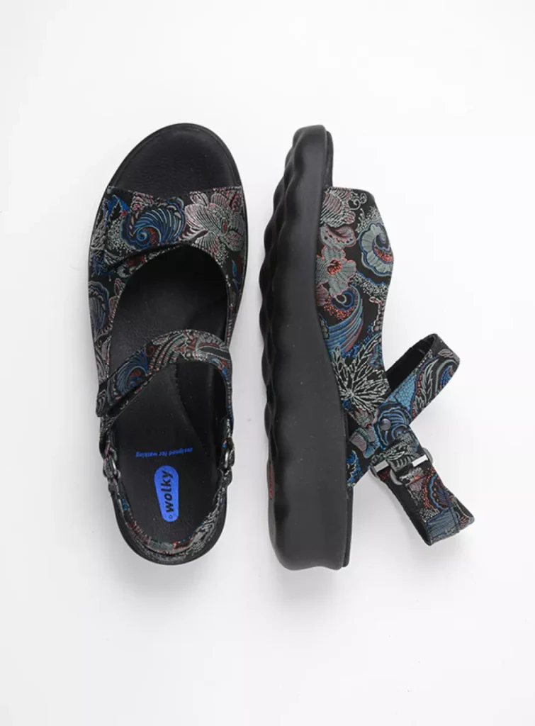 Wolky Sandals 0189068080 68080 black/blue suede