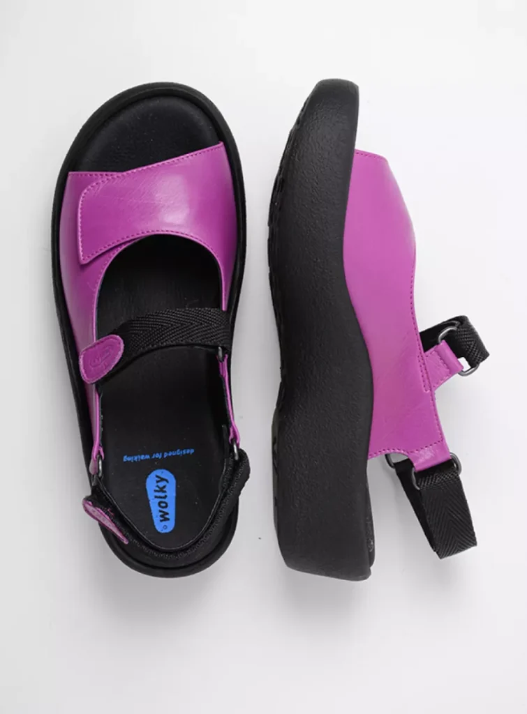 Wolky Sandals 0320434660 34660 fuchsia leather