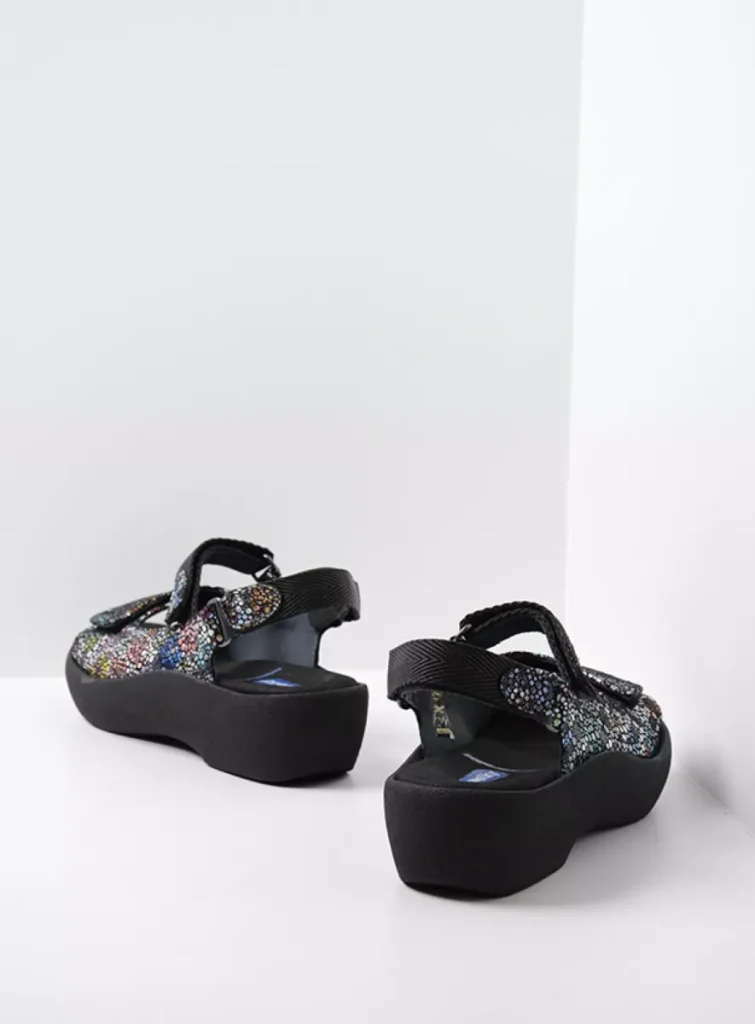 Wolky Sandals 0320448970 48870 black mosaic suede