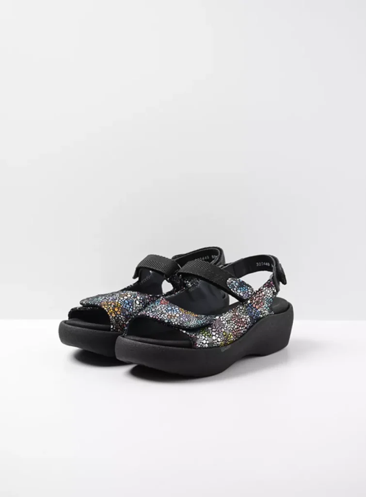 Wolky Sandals 0320448970 48870 black mosaic suede