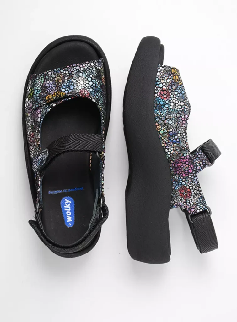 Wolky Sandals 0320448970 48870 black mosaic suede