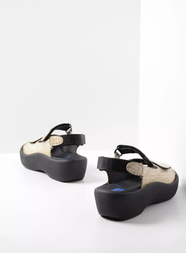 Wolky Sandals 0320467390 67390 beige crocolook patent leather