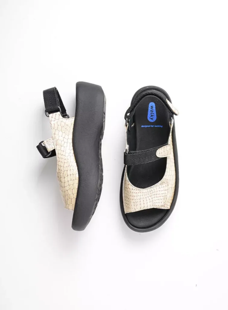 Wolky Sandals 0320467390 67390 beige crocolook patent leather