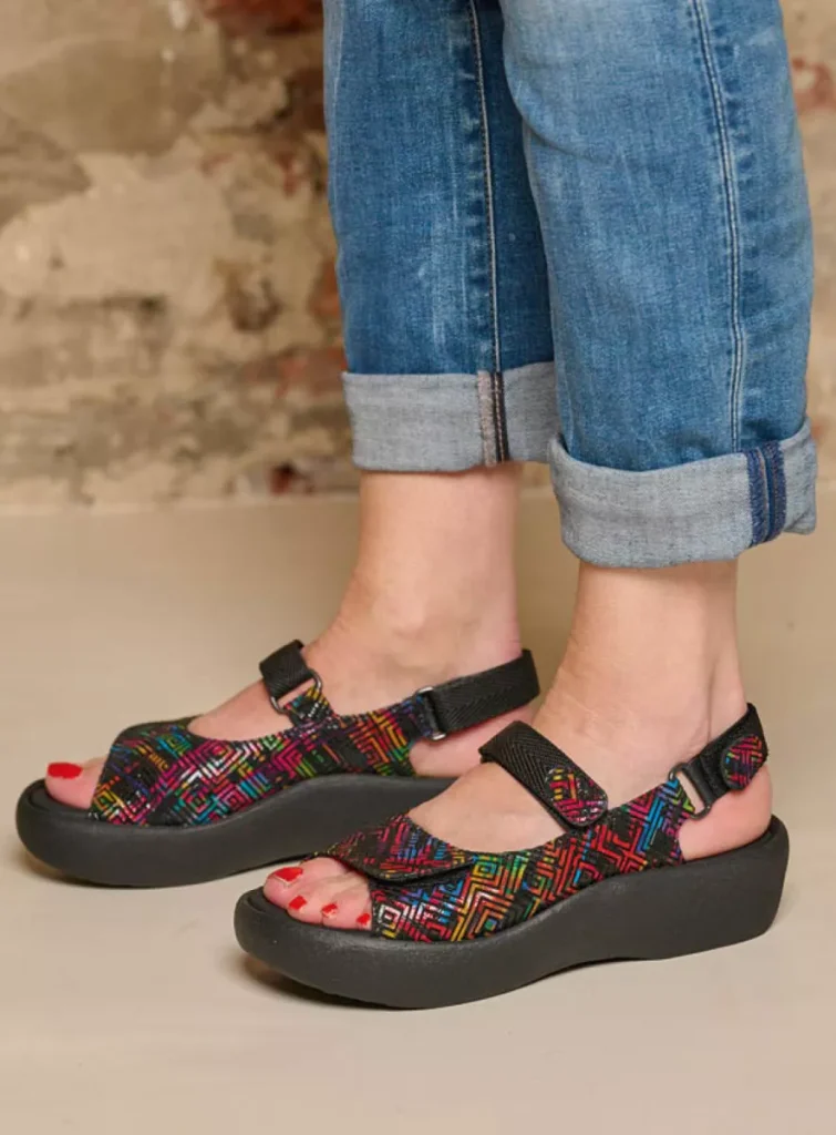 Wolky Sandals 0320472970 72970 black multi leather