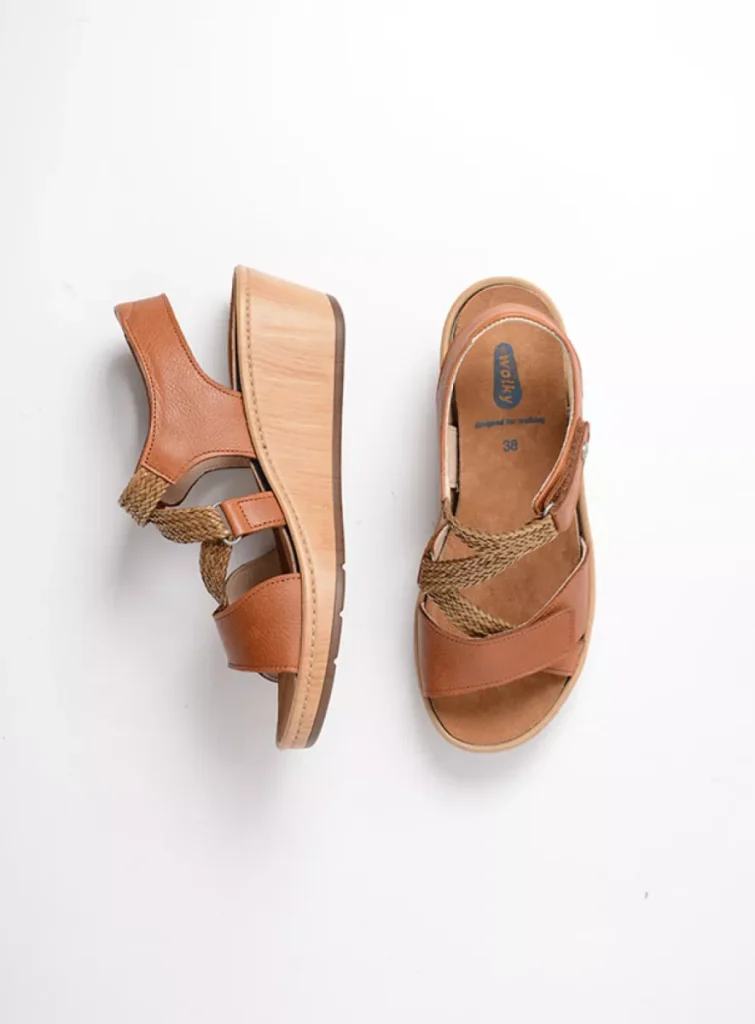 Wolky Sandals 0355030430 30430 cognac leather