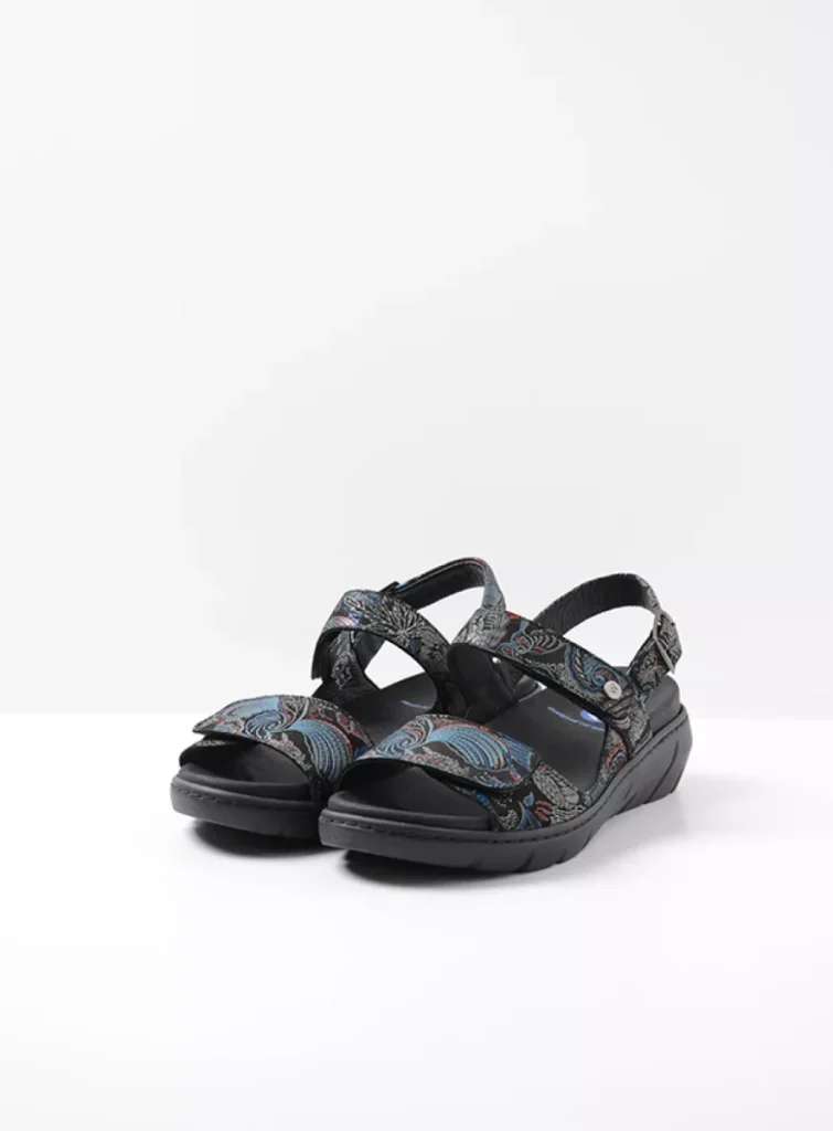 Wolky Sandals 0410468080 68080 black/blue suede