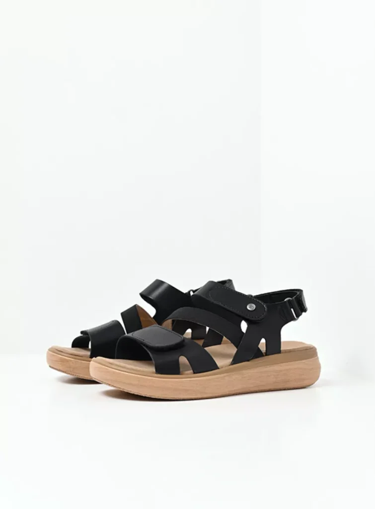 Wolky Open toe sandals 0193002000 02000 black vegan biocare