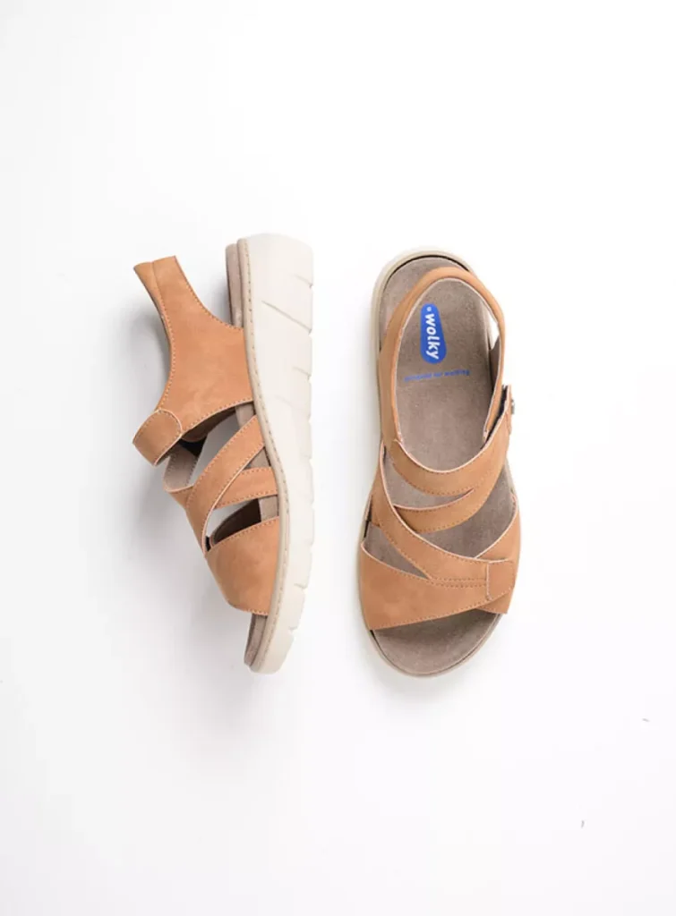 Wolky Sandals 0410605420 05420 tan vegan biocare