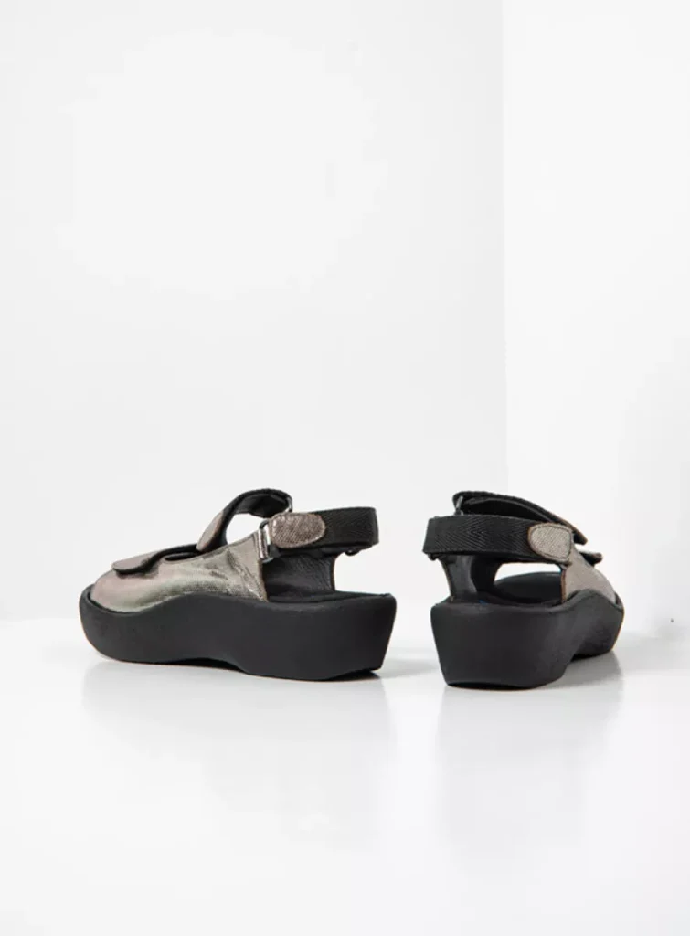 The iconic Jewel 10 Wolky Sandals 0320439280 39280 Metal Metallic Leather Back.webp