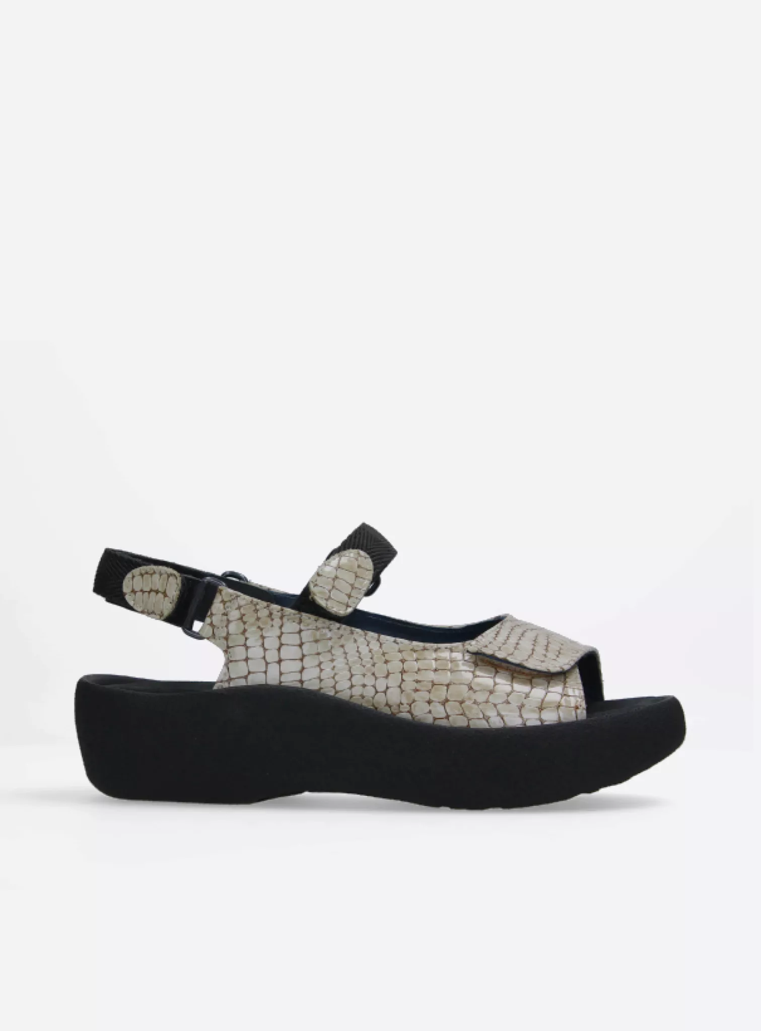Wolky Sandals 0320467390 67390 beige crocolook patent leather