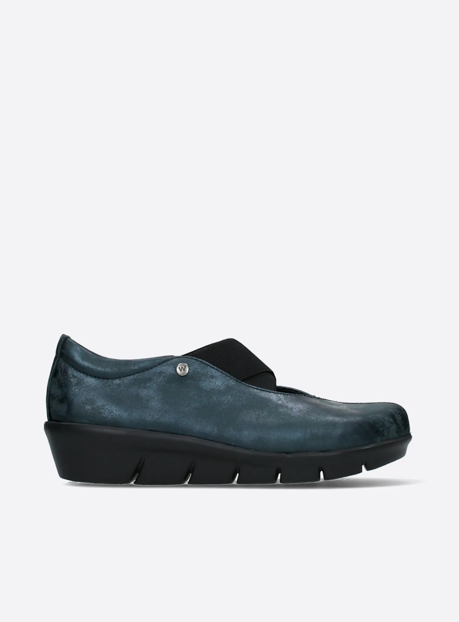 Wolky Cursa - blue metallic nubuck Loafers for women