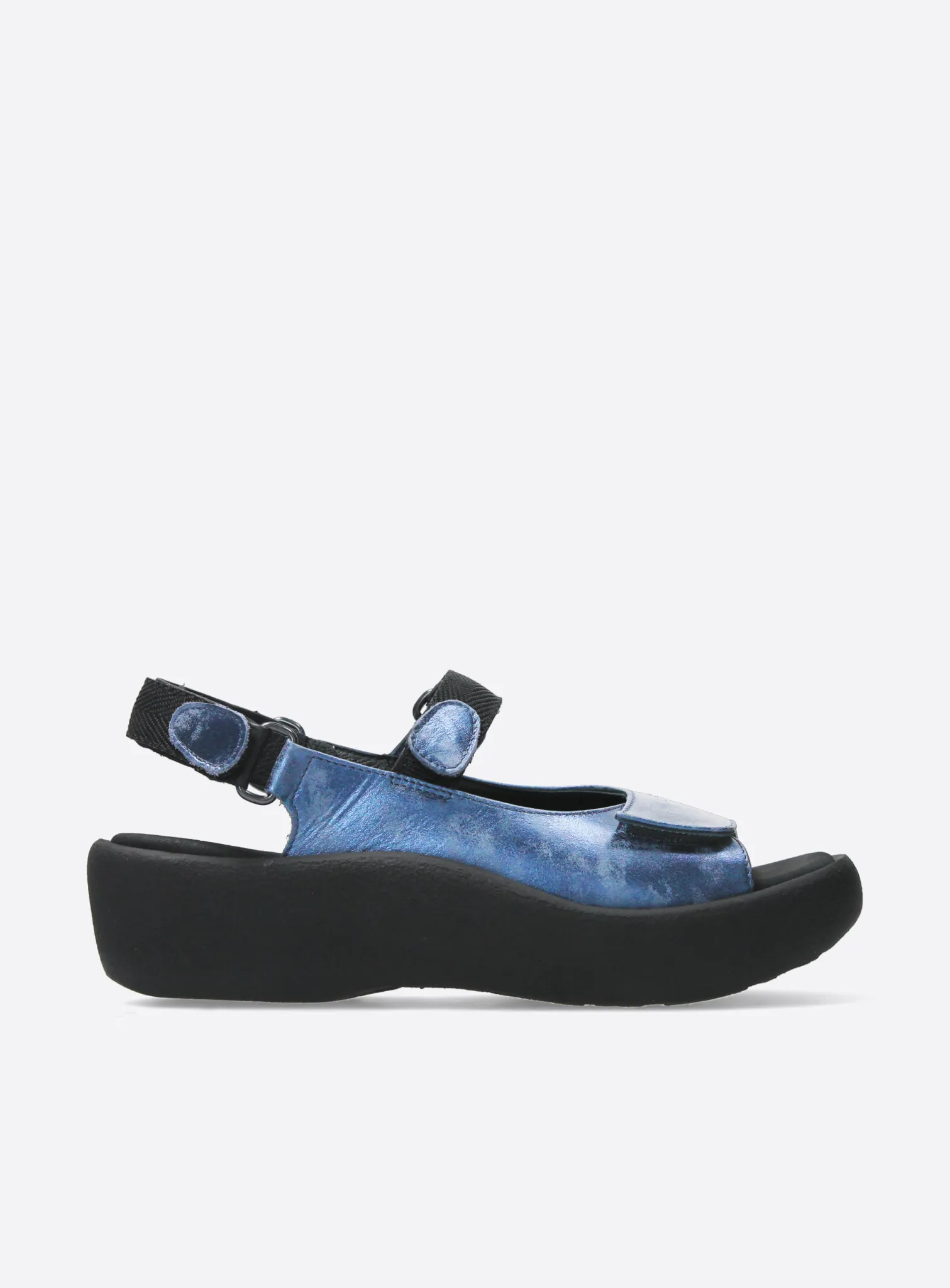Wolky Jewel - blue metallic nubuck Sandals for women