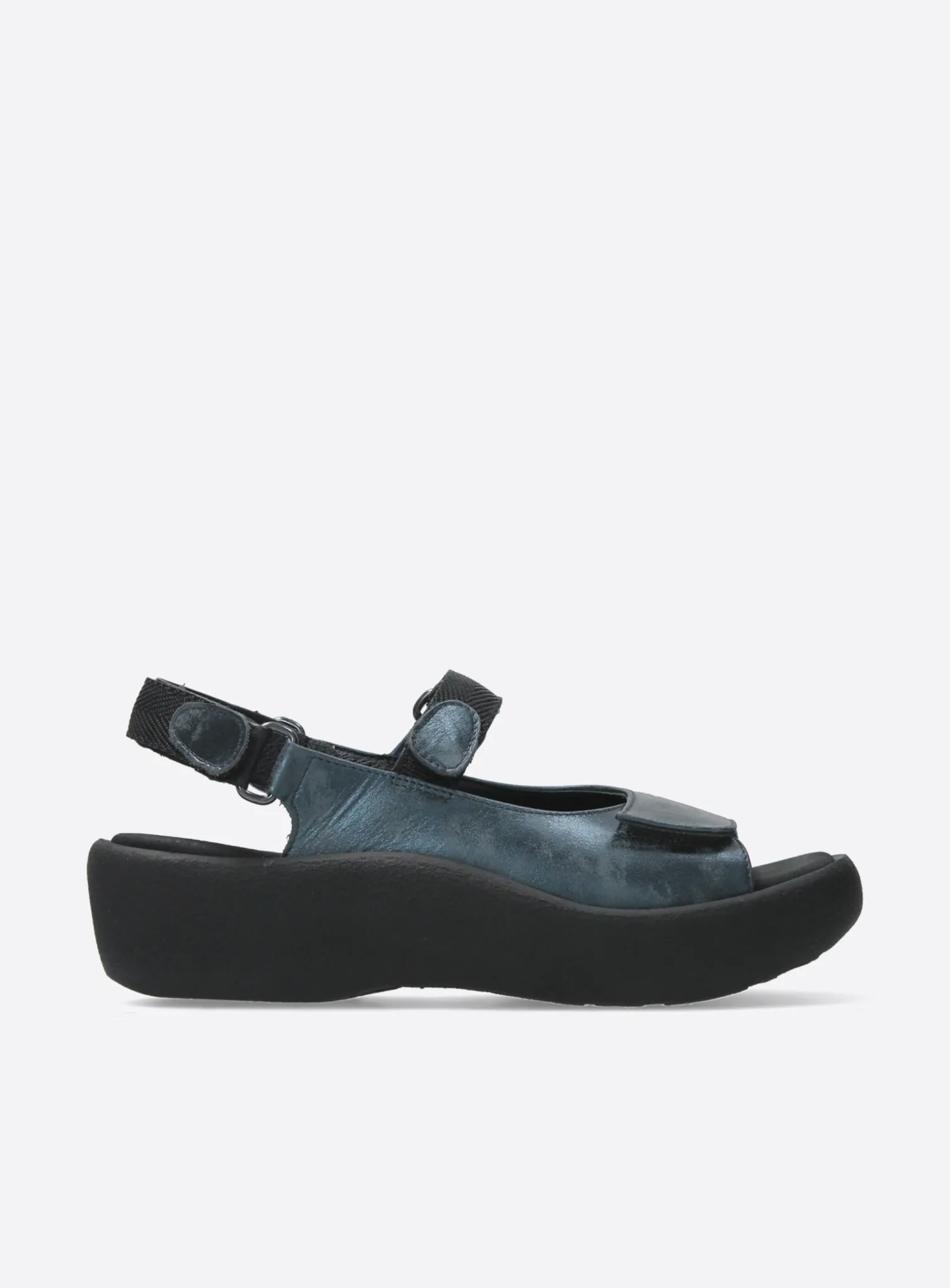 Wolky Jewel - blue metallic nubuck Sandals for women