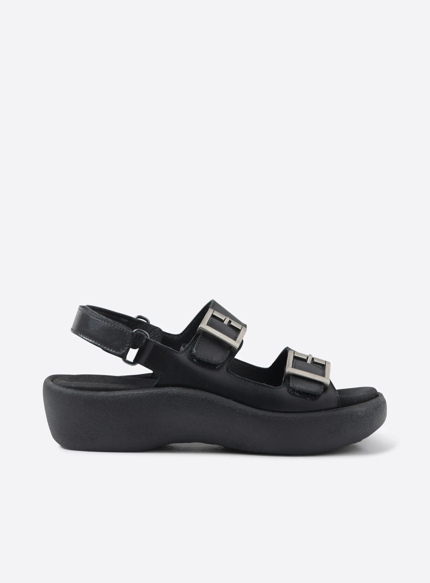 Wolky Fortune - black leather Sandals for women