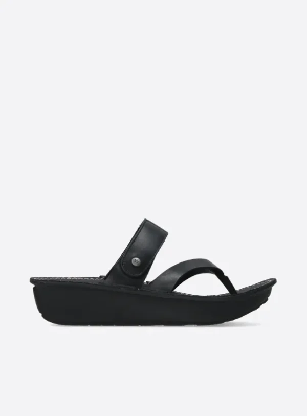Wolky Tahiti - black leather Sandals for women