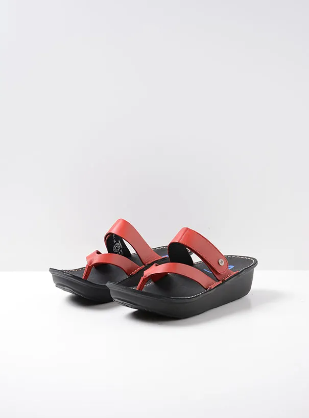 Wolky Tahiti - red leather Sandals for women
