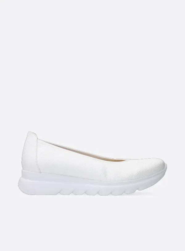 Wolky Snallerina F2F - white vegan biocare Flats for women