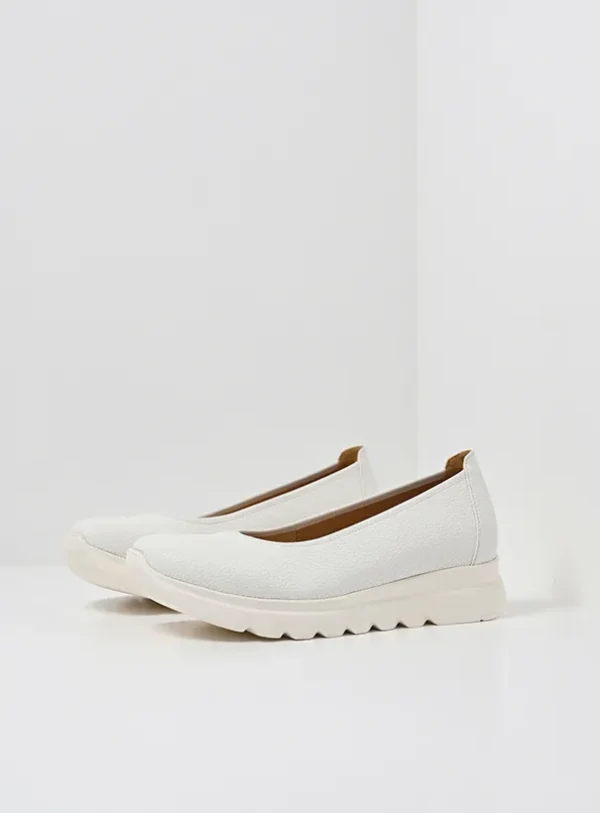 Wolky Snallerina F2F - white vegan biocare Flats for women