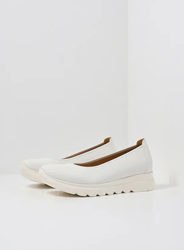 Wolky Snallerina F2F - white vegan biocare Flats for women