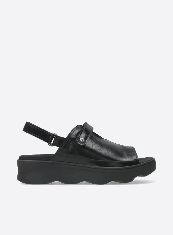 Wolky Laprida - black leather Sandals for women