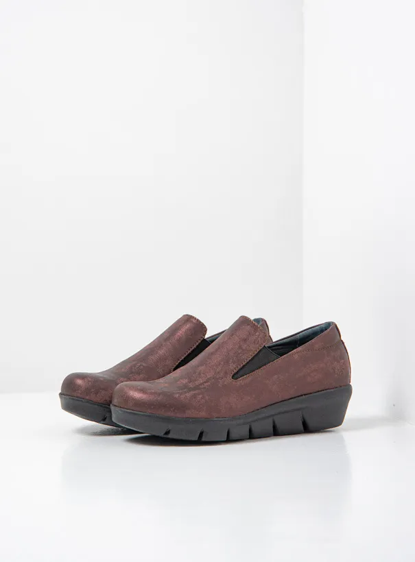 Wolky Mesita - mahogany brown nubuck Loafers for women