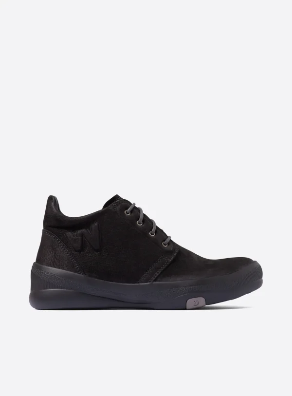 Wolky Fuse - black nubuck Ankle support shoes for women