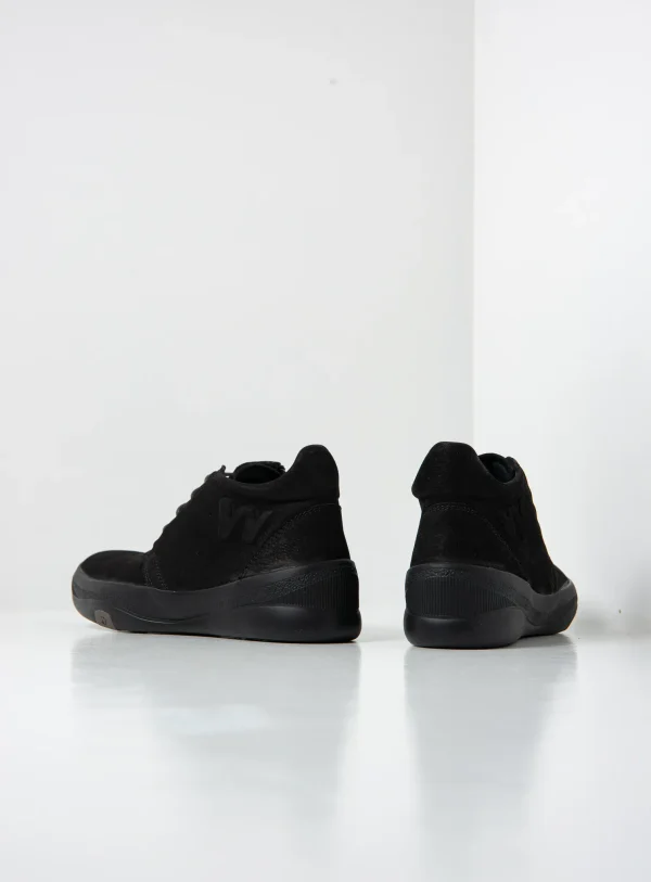 Wolky Fuse - black nubuck Ankle support shoes for women