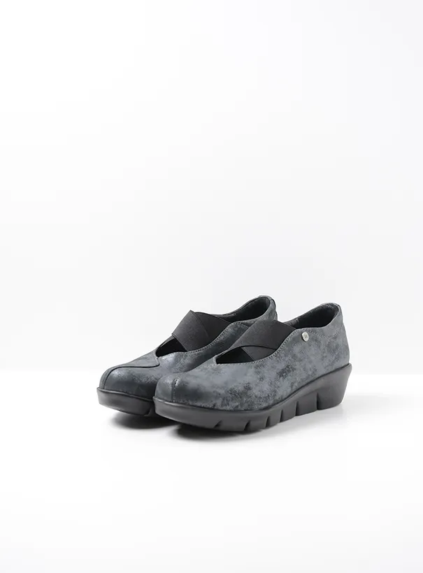 Wolky Cursa - black metallic nubuck Loafers for women