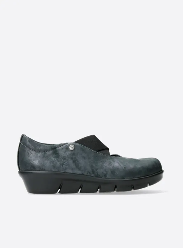 Wolky Cursa - black metallic nubuck Loafers for women