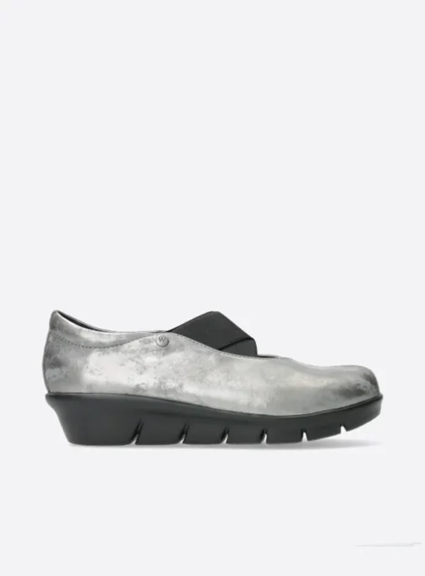 Wolky Cursa - grey metallic nubuck Loafers for women