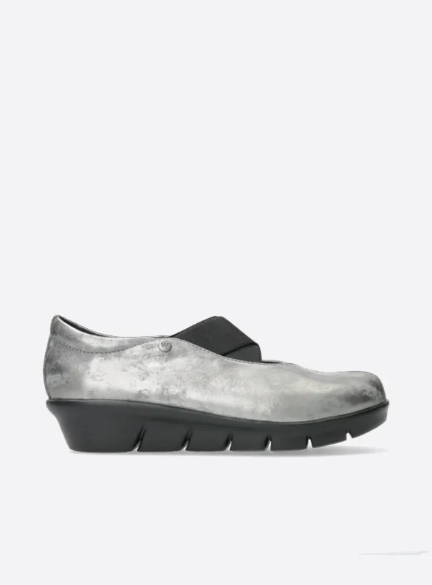 Wolky Cursa - grey metallic nubuck Loafers for women
