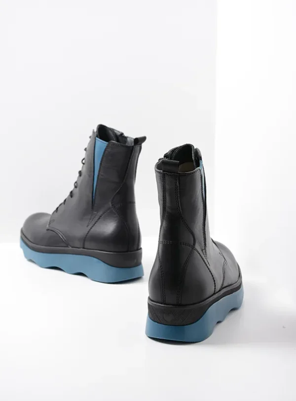 Wolky Akita WR - black/petrol leather Boots for women