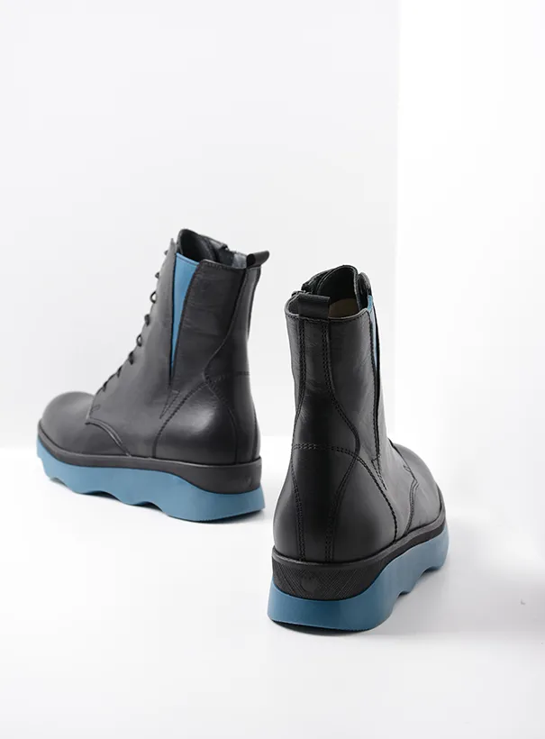 Wolky Akita WR - black/petrol leather Boots for women