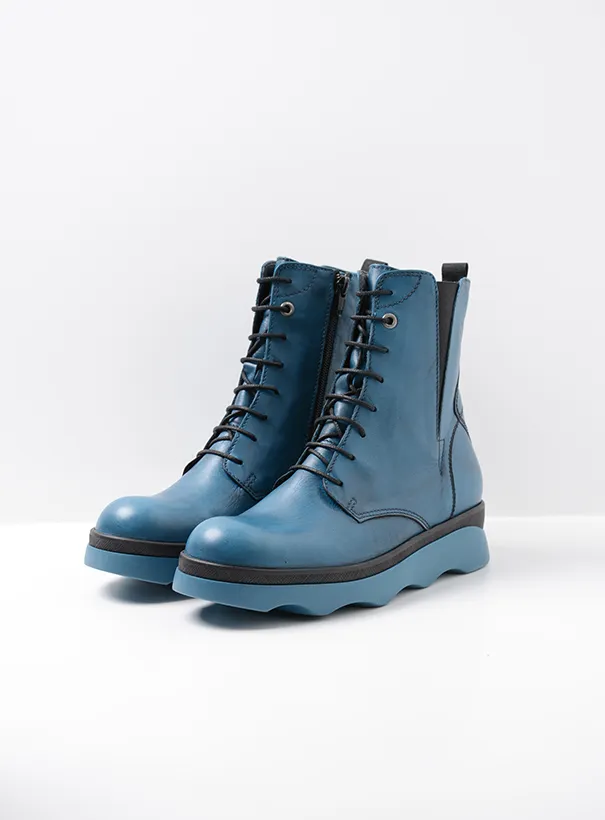 Wolky Akita WR - petrol leather Boots for women