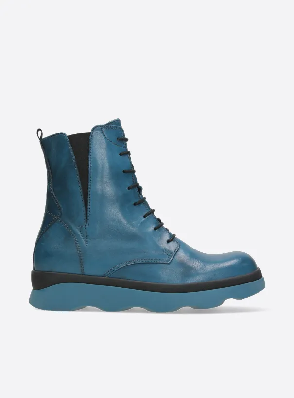Wolky Akita WR - petrol leather Boots for women