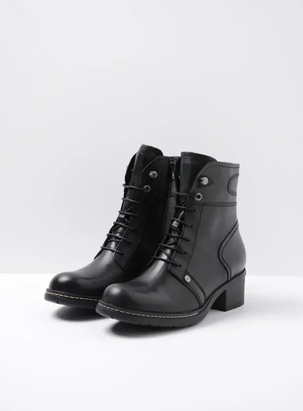 Wolky Red Deer WR - black leather Ankle boots for women
