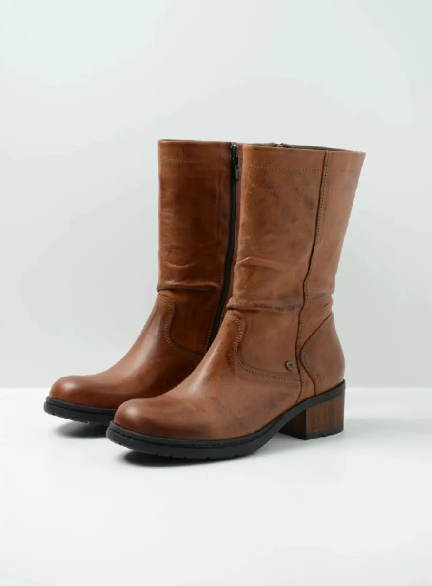 Wolky Edmonton WR - cognac leather Boots for women