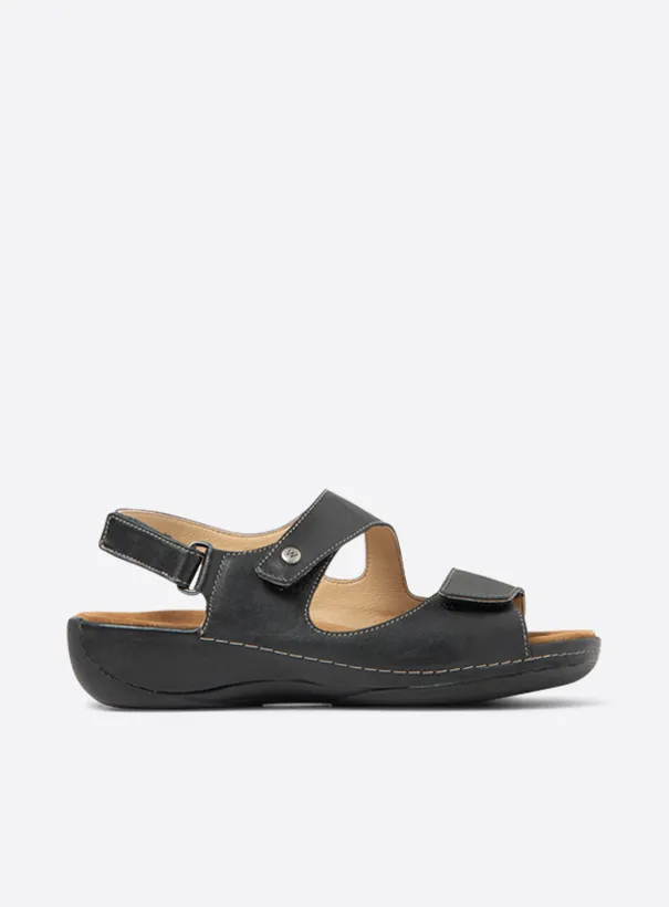 Wolky Liana - black leather Sandals for women