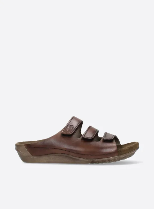 Wolky Nomad - cognac leather Sandals for women