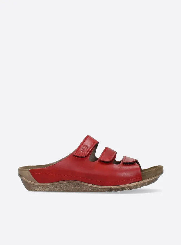 Wolky Nomad - red leather Sandals for women