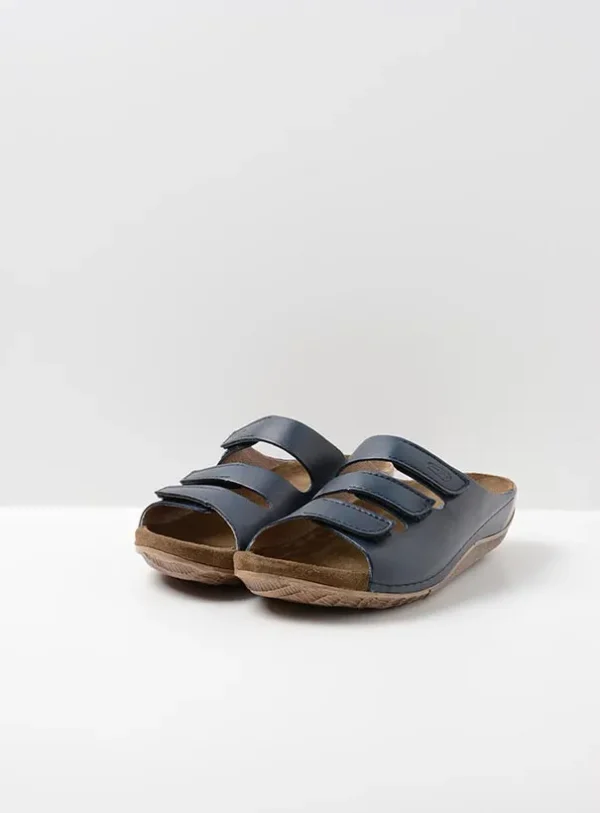 Wolky Nomad - blue leather Sandals for women