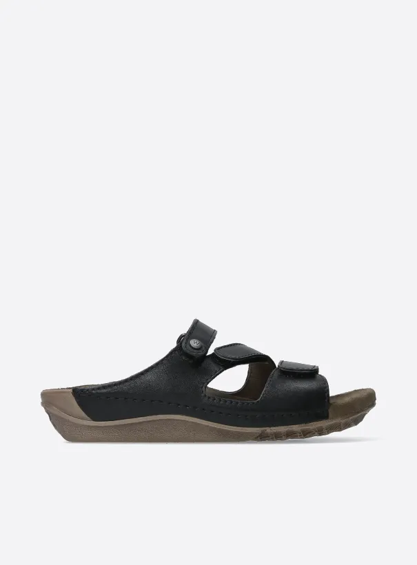 Wolky Jasper - black leather Sandals for women
