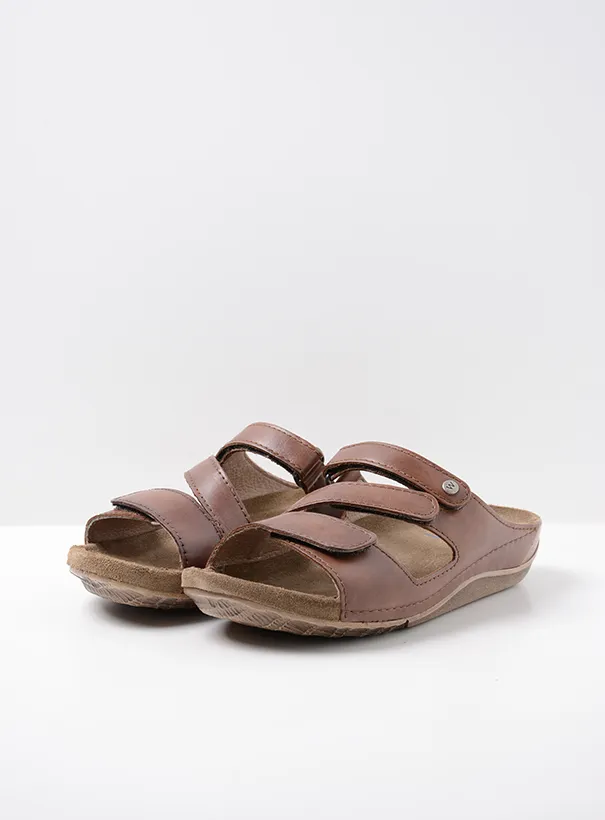 Wolky Jasper - cognac leather Sandals for women
