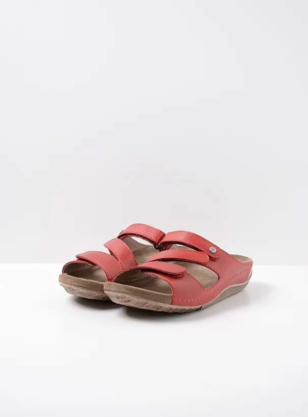 Wolky Jasper - red leather Sandals for women