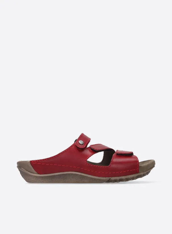 Wolky Jasper - red leather Sandals for women