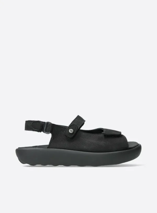 Wolky Jewel XW - black nubuck Sandals for women