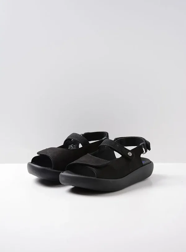 Wolky Jewel XW - black nubuck Sandals for women