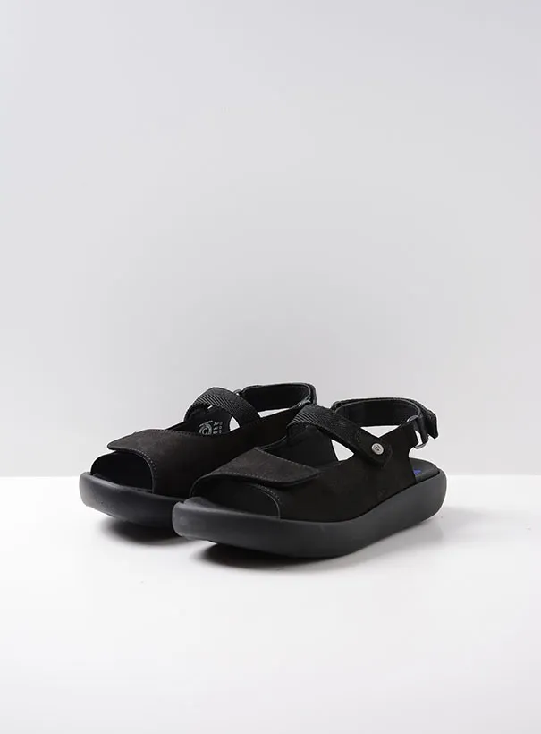 Wolky Jewel XW - black nubuck Sandals for women