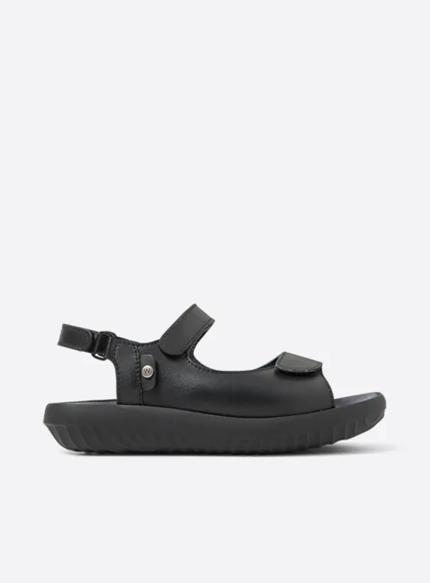 Wolky Feel XW - black leather Sandals for women